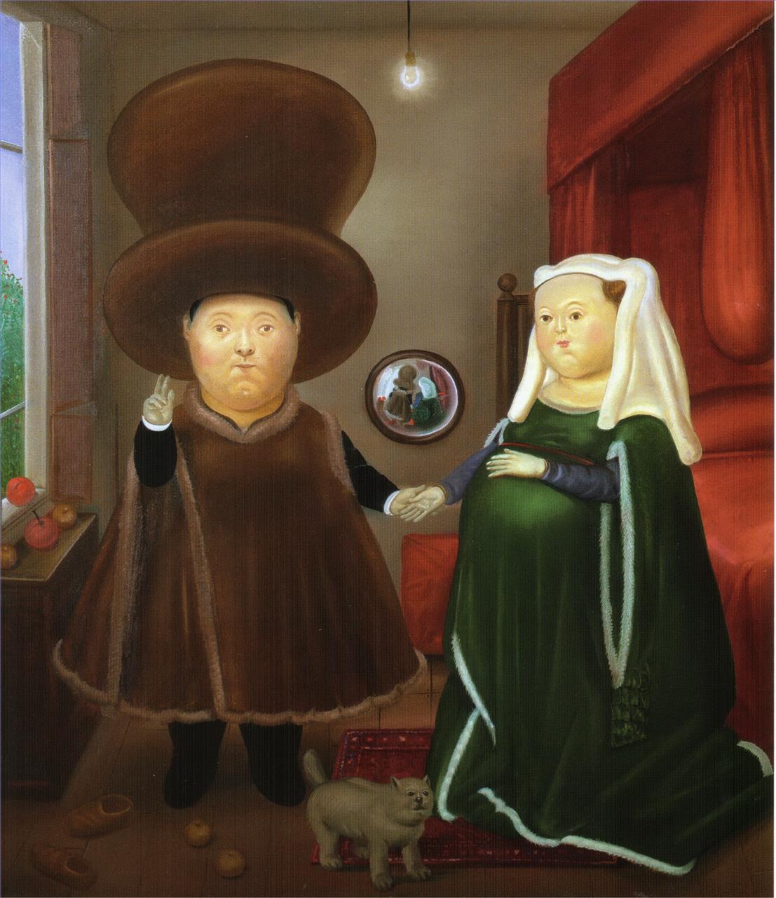 D’après Arnolfini Van Eyck Fernando Botero Peintures à l'huile